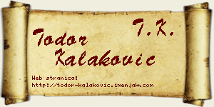 Todor Kalaković vizit kartica
